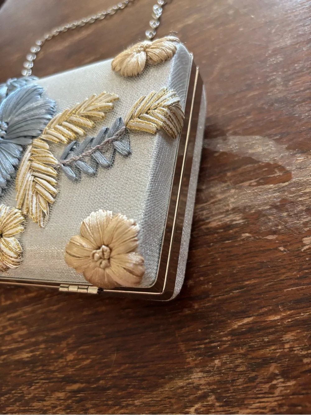 Lauren Lorraine 3D floral clutch crossbody
